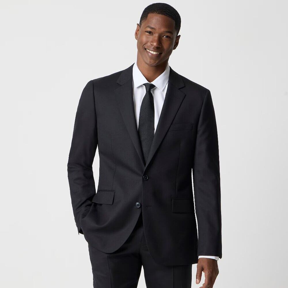 NWT J Crew Factory Slim-fit Thompson Worsted Wool Suit Jacket in Black Size 42/R